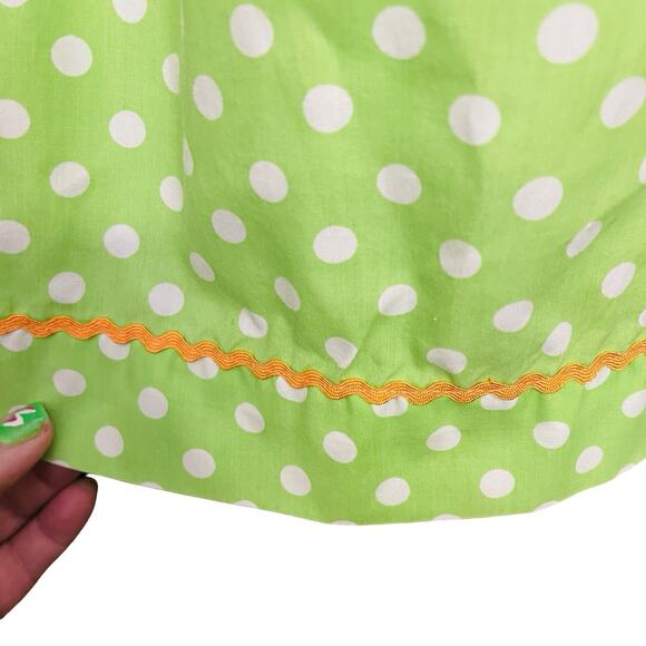 Dibble Dabble Girls 24 Month Boutique Smocked Green Pumpkin Dress Fall - Picture 5 of 7